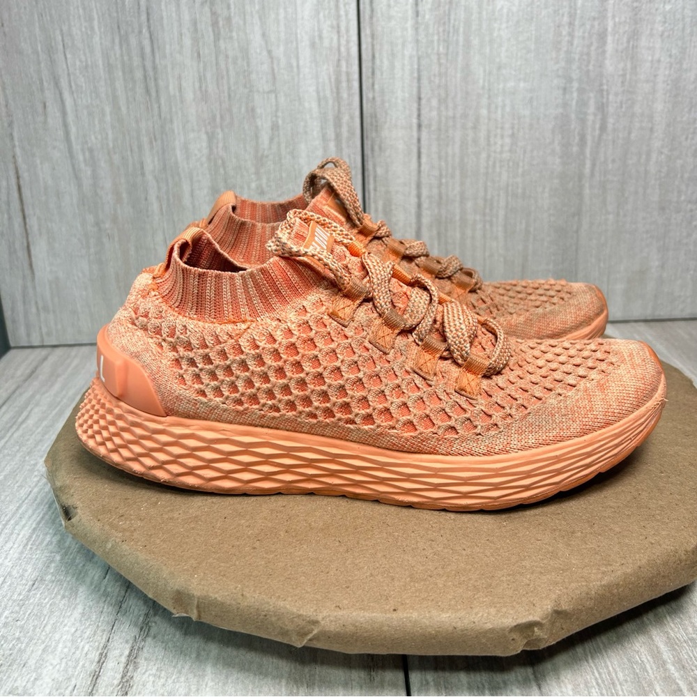 NOBULL Women's Athletic Knit Sneakers in Coral Orange